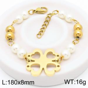 Stainless Steel Gold-plating Bracelet - KB183039-BH