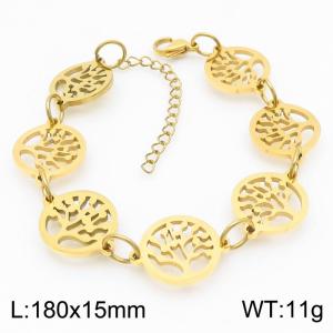 Stainless Steel Gold-plating Bracelet - KB183043-TJG
