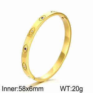 Stainless Steel Stone Bangle - KB183234-HM