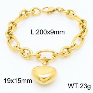 Stainless Steel Gold-plating Bracelet - KB183387-Z