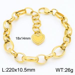 Stainless Steel Gold-plating Bracelet - KB183391-Z