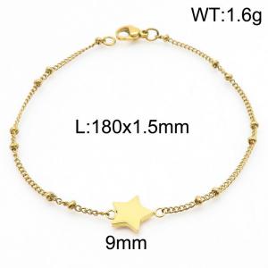 Stainless steel five pointed star separated bead bracelet - KB183586-Z