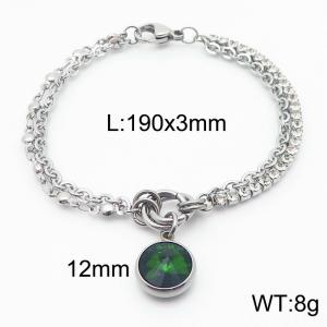 Stainless Steel Stone Bracelet - KB183825-Z