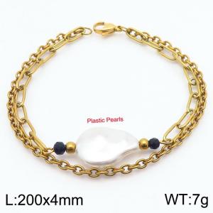 Stainless Steel Gold-plating Bracelet - KB183910-Z