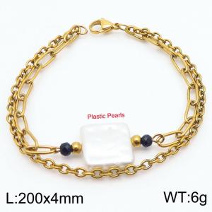 Stainless Steel Gold-plating Bracelet - KB183912-Z