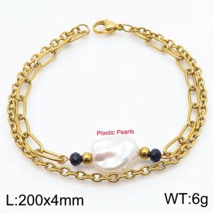 Stainless Steel Gold-plating Bracelet - KB183916-Z