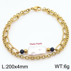 Stainless Steel Gold-plating Bracelet - KB183918-Z