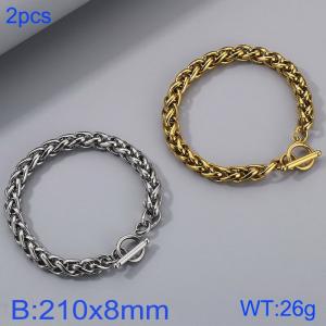 Stainless steel OT buckle snake bone chain bracelet - KB184366-Z