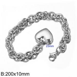 Stainless steel heart-shaped pendant bracelet - KB184375-Z