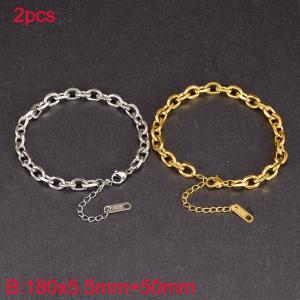 Stainless steel edged O-shaped chain bracelet - KB184378-Z