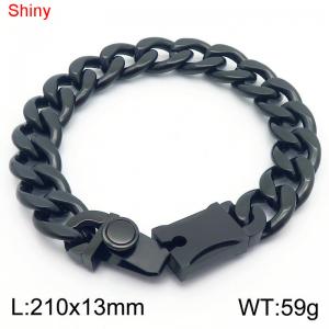 Black Cuban Chain Stainless Steel Bracelet - KB184564-Z