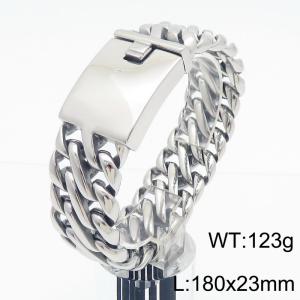 180x23mm Punk High Quality Stainless Steel Chunky Double Mesh Chains Jewelry Bracelet for Men - KB184628-KJX