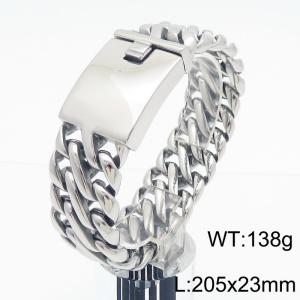 205x23mm Punk High Quality Stainless Steel Chunky Double Mesh Chains Jewelry Bracelet for Men - KB184629-KJX