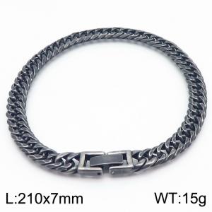 Stainless Steel Link Chain Folding Buckle Bracelet Boil Black Color - KB184682-KFC