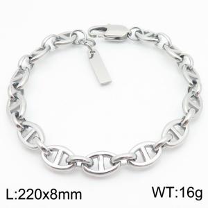 Creative Retro Stainless Steel Bracelet Pig Nose Link Chain Bracelet Charm Jewelry - KB184686-TSC