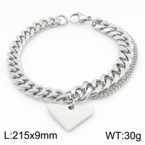 Wholesale Custom Fashion Men Jewelry Stainless Steel Hiphop Bracelet Chunky Cuban Chain Bracelet For Unisex - KB184690-TSC