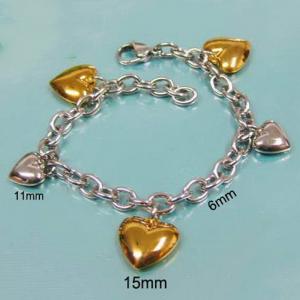 Stainless steel heart-shaped bracelet - KB18483-Z