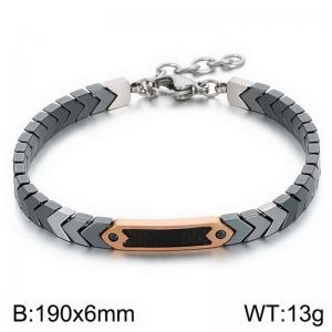 Stainless Steel Rose Gold-plating Bracelet - KB184837-AQ