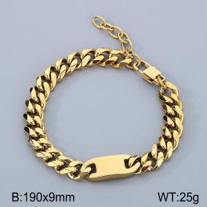 Stainless Steel Gold-plating Bracelet - KB184838-AQ