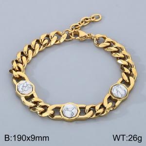Stainless Steel Gold-plating Bracelet - KB184845-AQ