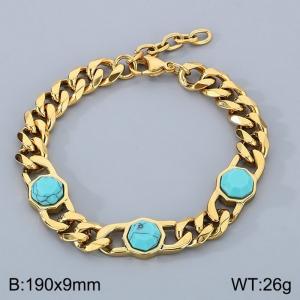 Stainless Steel Gold-plating Bracelet - KB184846-AQ