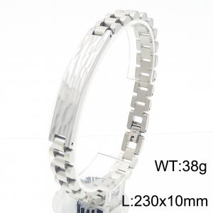 230x10mm Stainless Steel Bracelet Neutral Watch Chain Hammer Pattern Block  Color Bracelet Jewelry - KB184851-KFC