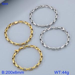 Stainless steel geometric chain splicing bracelet - KB185014-Z