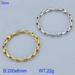Stainless steel geometric chain splicing bracelet - KB185016-Z