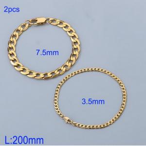 Stainless steel edged NK chain bracelet - KB185017-Z