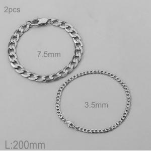 Stainless steel edged NK chain bracelet - KB185018-Z
