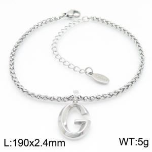 Steel colored stainless steel letter G bracelet - KB185165-Z