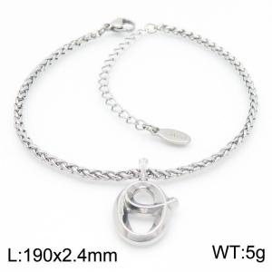 Steel colored stainless steel letter O bracelet - KB185173-Z