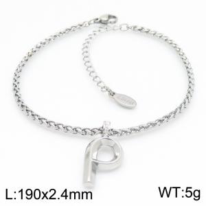 Steel colored stainless steel letter P bracelet - KB185174-Z