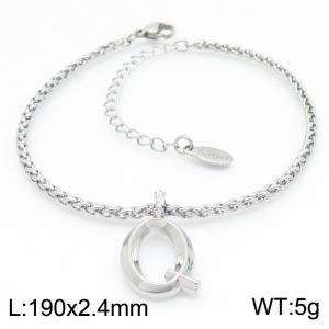 Steel colored stainless steel letter Q bracelet - KB185175-Z