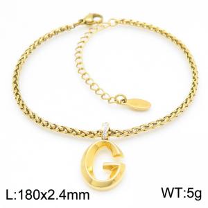 Gold stainless steel letter G bracelet - KB185191-Z