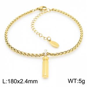 Gold stainless steel letter I bracelet - KB185193-Z