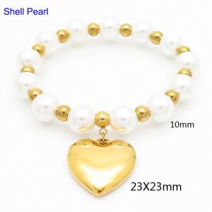 Elastic Bracelet Love Shell Pearl Bracelet Valentine's Day Gift - KB185247-Z