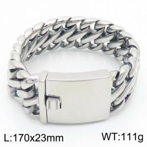170x23mm Wide Bracelet Chunky Jewelry Stainless Steel Cuff Bangle Bracelets for Men - KB185275-KJX