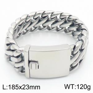 185x23mm Wide Bracelet Chunky Jewelry Stainless Steel Cuff Bangle Bracelets for Men - KB185276-KJX
