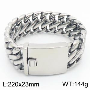 220x23mm Wide Bracelet Chunky Jewelry Stainless Steel Cuff Bangle Bracelets for Men - KB185278-KJX