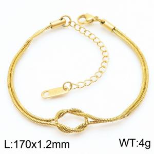 Stainless steel knotted snake bone bracelet - KB185287-Z