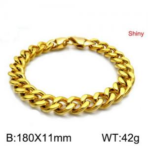 Stainless Steel Gold-plating Bracelet - KB185389-Z