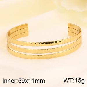 Stainless Steel Gold-plating Bangle - KB185443-LO