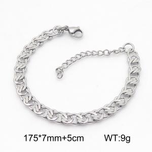 Stainless steel hollow heart-shaped NK chain bracelet - KB185487-Z