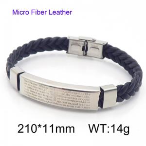 Stainless Steel Leather Bracelet - KB186172-JZ