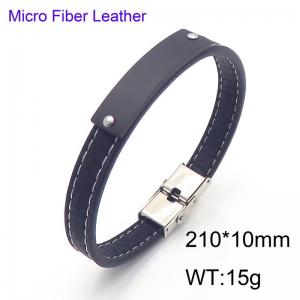 Stainless Steel Leather Bracelet - KB186188-JZ