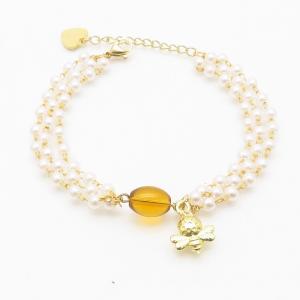 Stainless Steel Gold-plating Bracelet - KB186265-WH