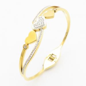 Stainless Steel Stone Bangle - KB186281-WH