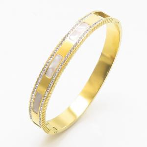 Stainless Steel Stone Bangle - KB186283-WH