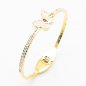 Stainless Steel Stone Bangle - KB186284-WH